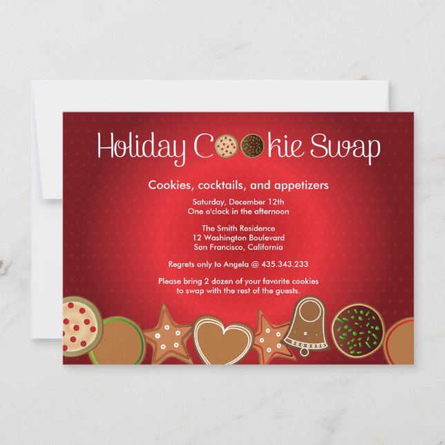 Christmas Cookie Swap Party Invitation (Front)