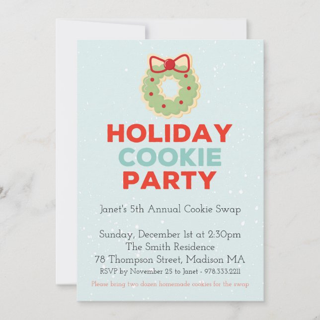 Christmas Cookie Swap Party Invitation (Front)