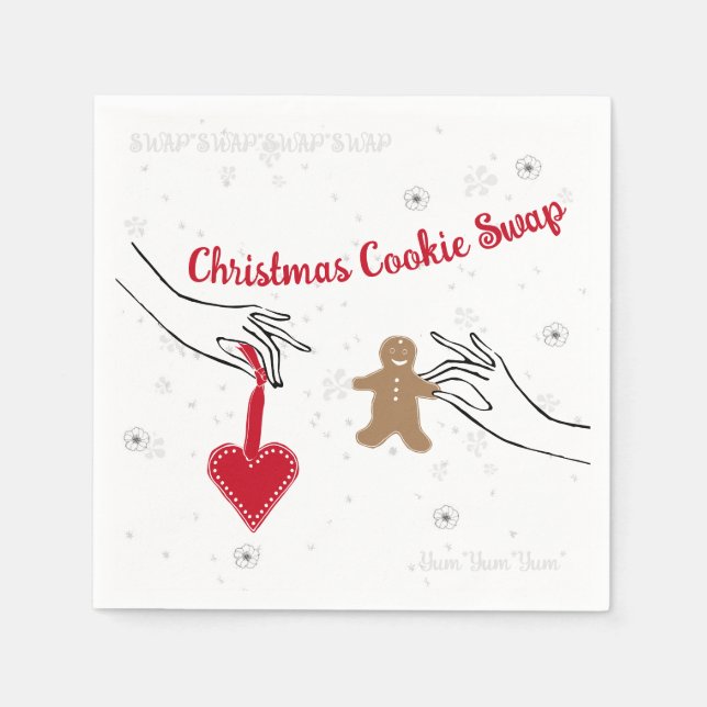 Christmas Cookie Swap Party Napkin (Front)