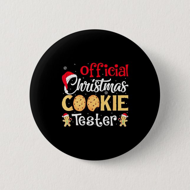 Christmas Cookie Tester Funny Baking Crew Xmas  2 Inch Round Button (Front)
