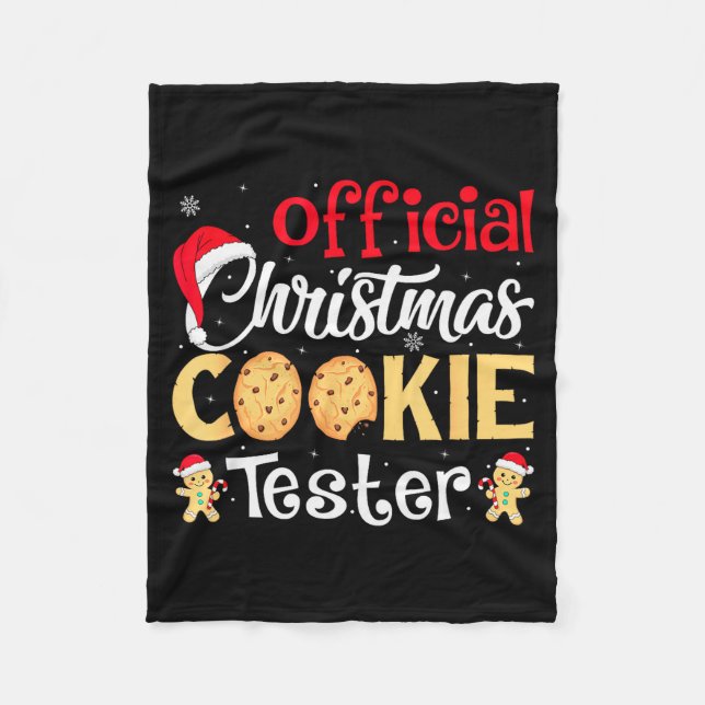 Christmas Cookie Tester Funny Baking Crew Xmas  Fleece Blanket (Front)