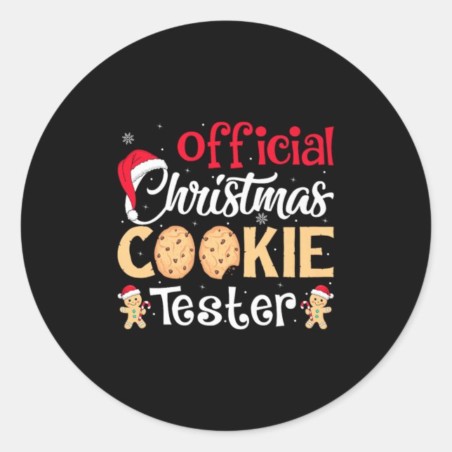 Christmas Cookie Tester Funny Baking Crew Xmas Pre Classic Round Sticker (Front)