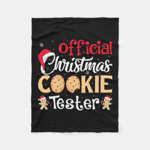 Christmas Cookie Tester Funny Baking Crew Xmas Pre Fleece Blanket