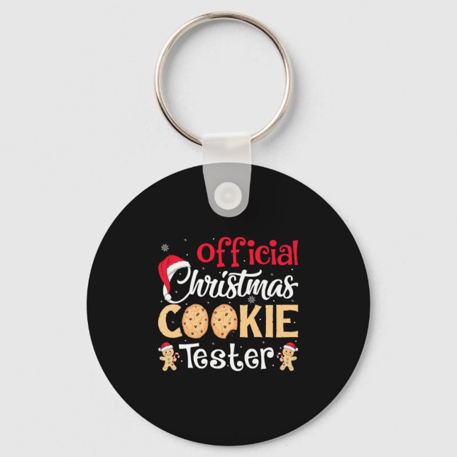 Christmas Cookie Tester Funny Baking Crew Xmas Pre Keychain (Front)