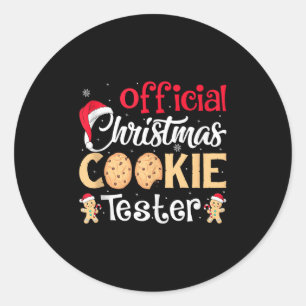 Christmas Cookie Tester Funny Baking Crew Xmas Tan Classic Round Sticker