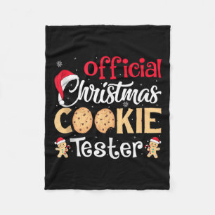 Christmas Cookie Tester Funny Baking Crew Xmas Tan Fleece Blanket
