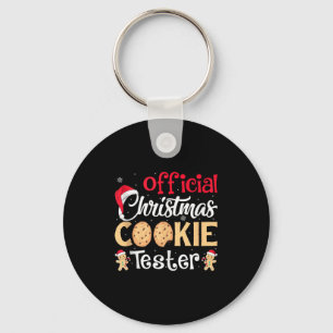 Christmas Cookie Tester Funny Baking Crew Xmas Tan Keychain