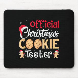 Christmas Cookie Tester Funny Baking Crew Xmas Tan Mouse Pad