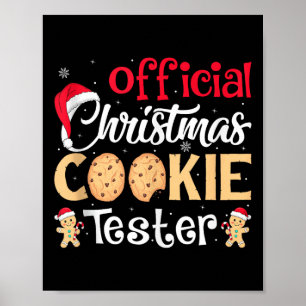 Christmas Cookie Tester Funny Baking Crew Xmas Tan Poster