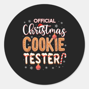 Christmas Cookie Tester Taster Baking Crew Toddle Classic Round Sticker