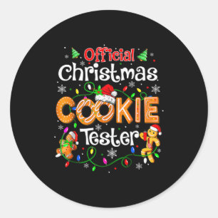 Christmas Cookie Tester Taster Baking Crew Toddle Classic Round Sticker