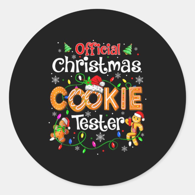 Christmas Cookie Tester Taster Baking Crew Toddle  Classic Round Sticker (Front)