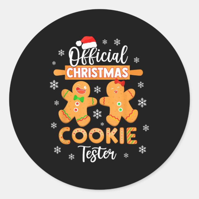 Christmas Cookie Tester Taster Baking Crew Toddle  Classic Round Sticker (Front)