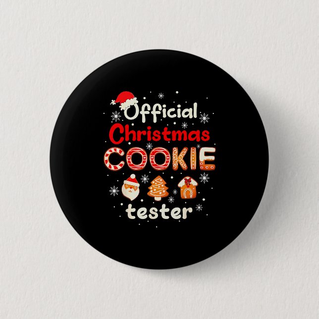 Christmas Cookie Tester Taster Baking Crew Toddler 2 Inch Round Button (Front)