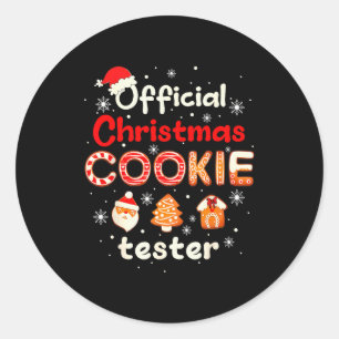 Christmas Cookie Tester Taster Baking Crew Toddler Classic Round Sticker