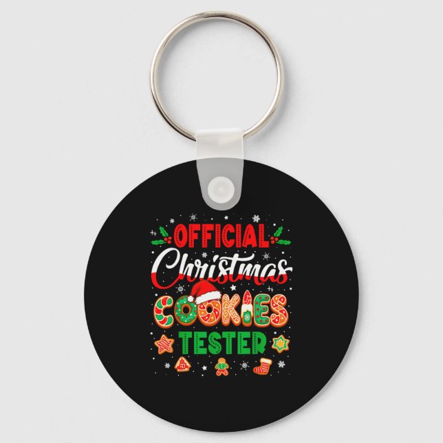 Christmas Cookie Tester Taster Baking Crew Toddler Keychain (Front)