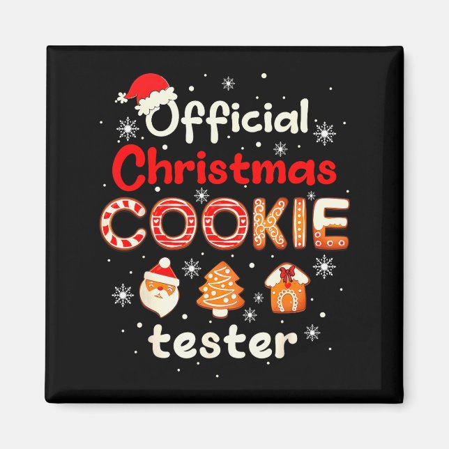 Christmas Cookie Tester Taster Baking Crew Toddler Magnet (Front)