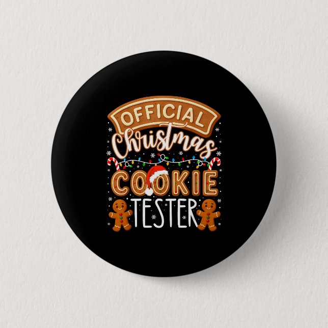 Christmas Cookie Tester Taster Funny Family Baking 2 Inch Round Button (Front)