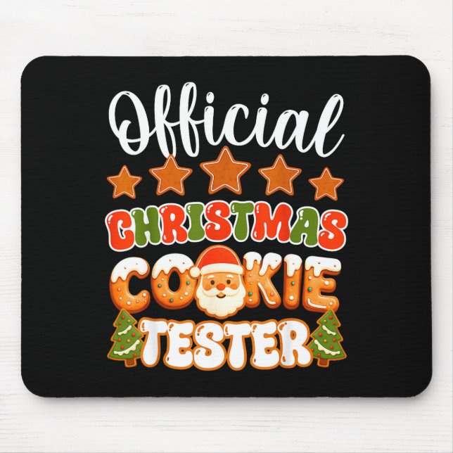 Christmas Cookie Tester Taster Funny Family Baking Mouse Pad (Front)