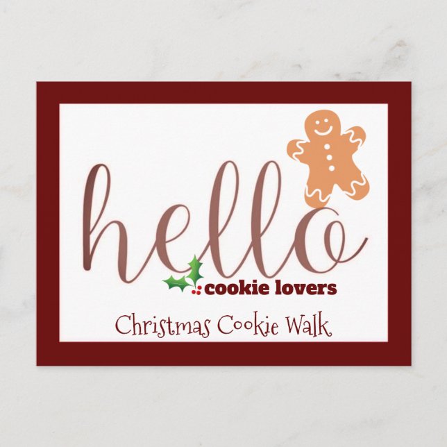 Christmas Cookie Walk Invitation Postcard (Front)