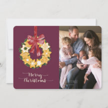 Christmas Cookie Wreath with Deep Plum Background
