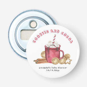 Christmas cookies and cocoa baby shower bottle opener
