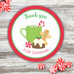 CHRISTMAS COOKIES AND COCOA CLASSIC ROUND STICKER<br><div class="desc">Green and red Christmas cookies and cocoa collection</div>