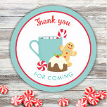 CHRISTMAS COOKIES AND COCOA CLASSIC ROUND STICKER<br><div class="desc">Teal and red Christmas cookies and cocoa collection</div>