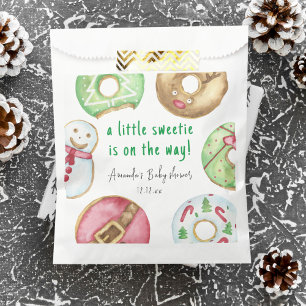 Christmas cookies and donuts baby shower favour bag