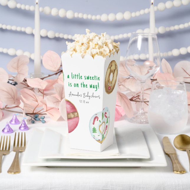 Christmas cookies and doughnuts baby shower favor box (Wedding)