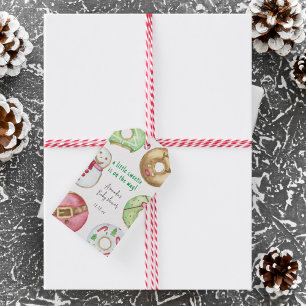 Christmas cookies and doughnuts baby shower gift tags