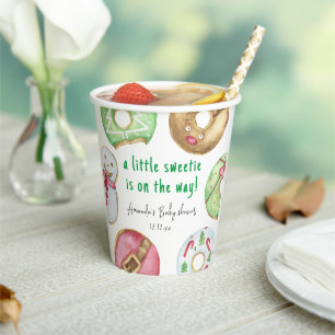 Christmas cookies and doughnuts baby shower paper cups
