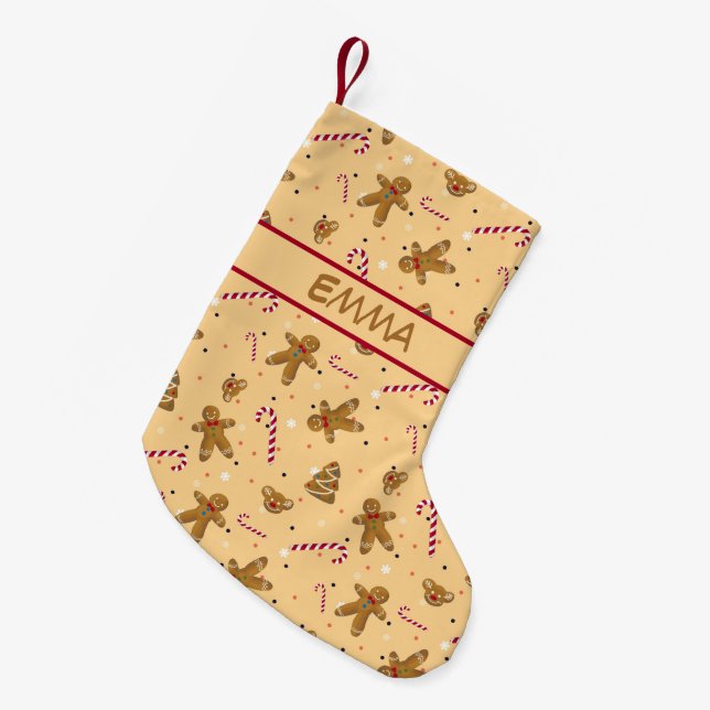 Christmas cookies and gingerbread men small christmas stocking (Front (Hanging))