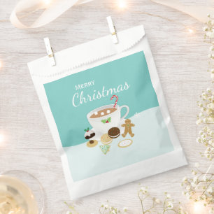 Christmas cookies and hot chocolate  favour bag