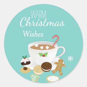 Christmas cookies and hot chocolate holiday        classic round sticker