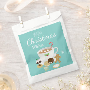 Christmas cookies and hot chocolate holiday        favour bag