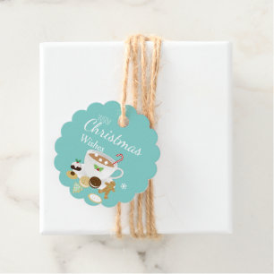 Christmas cookies and hot chocolate holiday        favour tags