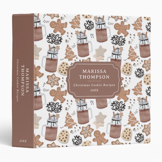 Christmas Cookies and Hot Cocoa Holiday Baking Binder (Front/Spine)