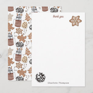 Christmas Cookies and Hot Cocoa Holiday Baking Thank You Card