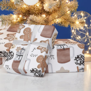 Christmas Cookies and Hot Cocoa Holiday Baking Wrapping Paper