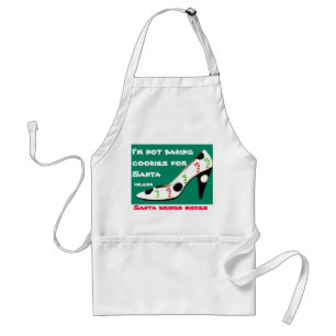 Christmas Cookies and Shoes with Santa Standard Apron
