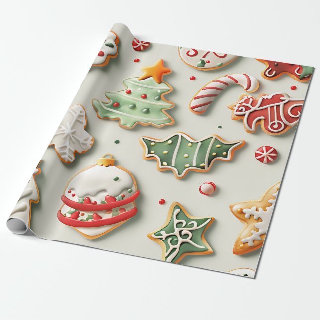 Christmas Cookies and Sprinkles Wrapping Paper (Unrolled)