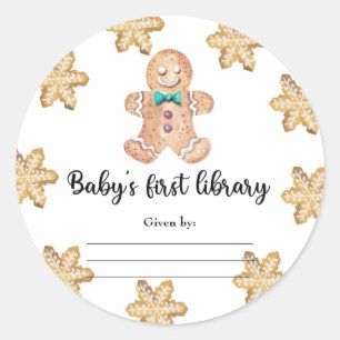 Christmas cookies - Baby's first library Classic Round Sticker