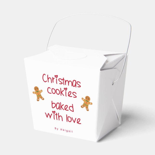 Christmas Cookies Baked with Love Gingerbread Men  Favor Box (Front Side)
