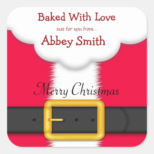 Christmas Cookies, Candy, & Treats, Santa Stickers (Front)