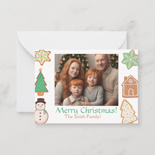 Christmas Cookies Celebration Cards with Family (Front)