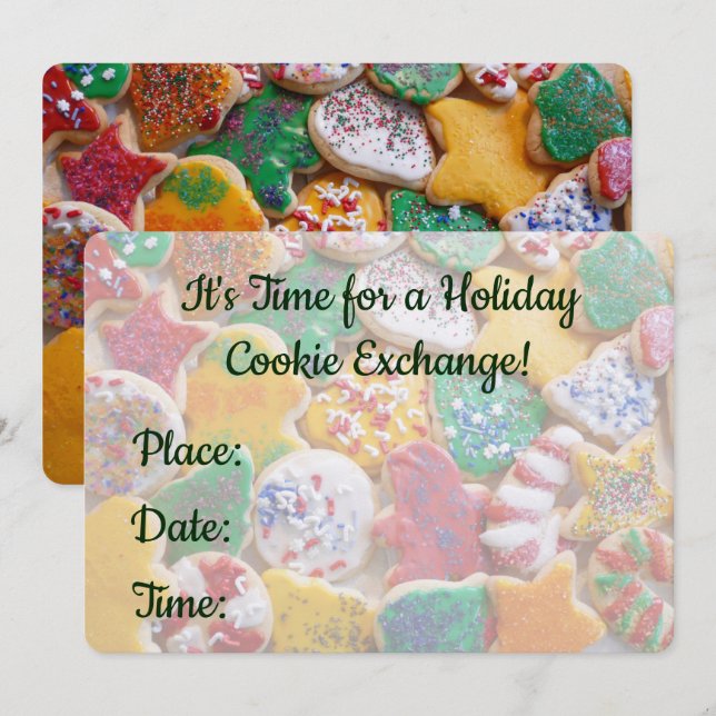 Christmas Cookies Colourful Holiday Baking Invitation (Front/Back)