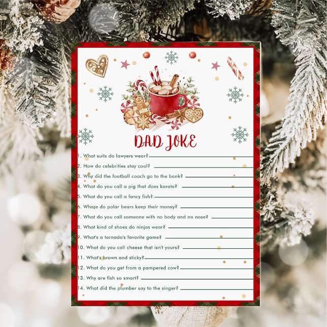 Christmas Cookies Dad Joke Baby Shower Game Card (Creator Uploaded)
