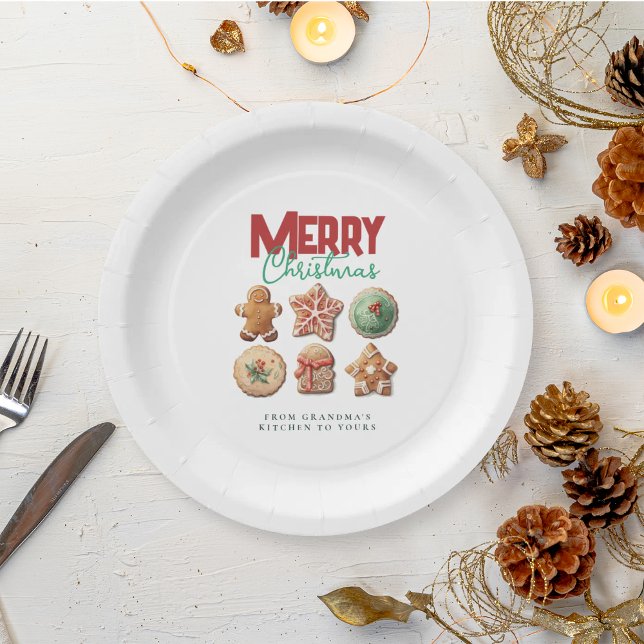 Christmas Cookies Festive Holiday Baking Party Paper Plate (Creator Uploaded)