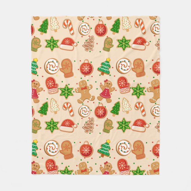 Christmas Cookies Fleece Blanket (Front)